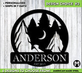 Custom Lodge Sign, Custom Cabin Sign, Personalized Gift, Housewarming Gift, Deer, Mountains Laser Cut Metal Signs Custom Gift Ideas